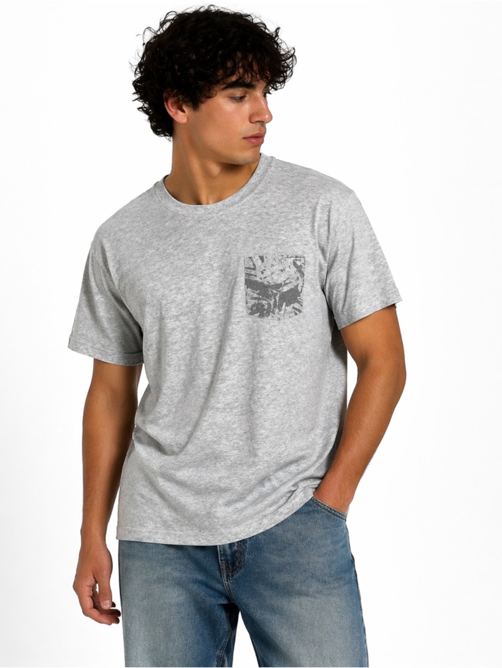 Abercrombie & Fitch Men's Gray Muscle Pocket T-Shirt Cotton Crew-Neck Sz S